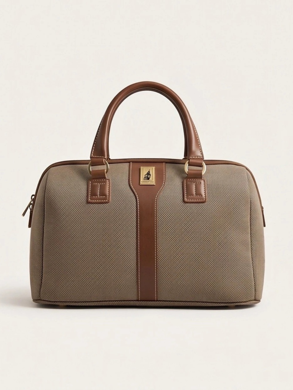 London Fog Oxford Tweed Carry-On Cabin Bag - Brown & Beige Weekender Duffel